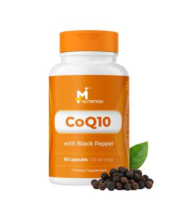 CoQ10 100mg with Black Pepper Enhanced Absorption Formula Heart Health & Cellular Energy Support Non-GMO Made in USA 60 Capsules (30-Day Supply)