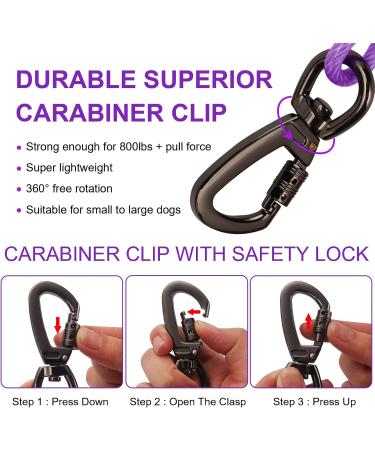 Shop Tie Out Leashes for Dogs - Shock Absorbing 3-15m Yard Leashes in Purple | Durable & Safe - Buy Online on GoSupps.com