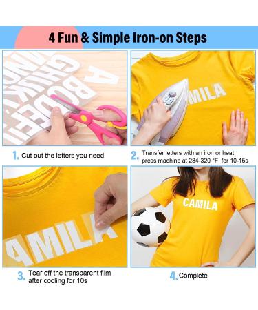 880 Pieces 2 Inch Iron-On Letters for Clothing in 5 Colors - DIY T-Shirt Printing & Crafts Decorations - Buy Online on GoSupps.com