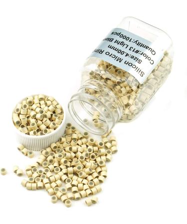 KOCONI 1000 Pcs 4.0mm #13 Light Blond Silicone Lined Micro Rings for Prebond Hair Extensions - Buy Online on GoSupps.com