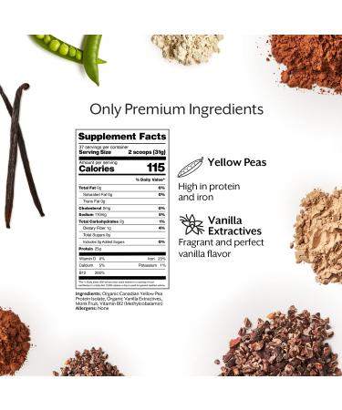ProMix Nutrition Plant-Based Vegan Protein Powder, Vanilla - Pea Protein & Vitamin B-12 - Post Workout Fitness & Nutrition Shakes, Smoothies, Baking & Cooking Recipes - 2.5 Pound (Pack of 1) Vanilla 2.5 Pound (Pack of 1) - Buy Online on GoSupps.com
