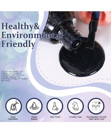 DouborQ Starry Sky Blue Nail Polish Long-lasting Glossy Nail Art Varnish (17) - Buy Online on GoSupps.com