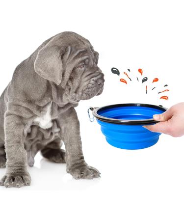Petsation Foldable Dog Bowl - 1000 ml Travel Water & Food Bowl for Dogs | Portable & Durable | Ideal for Everyday Use - 2 Pack (Blue) - Buy Online on GoSupps.com