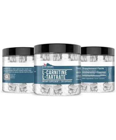 Earthborn Elements L-Carnitine Tartrate 200 Capsules No Magnesium or Rice Fillers No Additives Gluten-Free Undiluted 200 Count (Pack of 1) - Buy Online on GoSupps.com