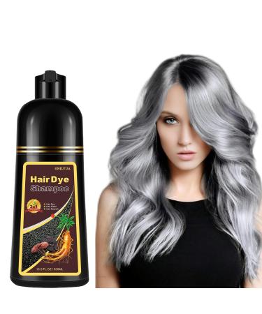 Fvquhvo 3 in 1 Hair Dye Shampoo - Silver Gray Instant Color for Men & Women | Long Lasting Natural Ingredients Ammonia & Paraben Free - 16.9 Fl Oz - Buy Online on GoSupps.com