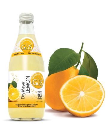 GuS - Grown-up Soda, Dry Meyer Lemon, 12 Fluid Ounce (Pack of 12) Dry Meyer Lemon 12 Fl Oz (Pack of 12)
