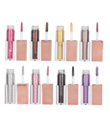 8PCs liquid glitter-all shadows make-up set long-lasting fast drying sparkling liquid eyes shadow shimmering for party wedding festival eyes make-up