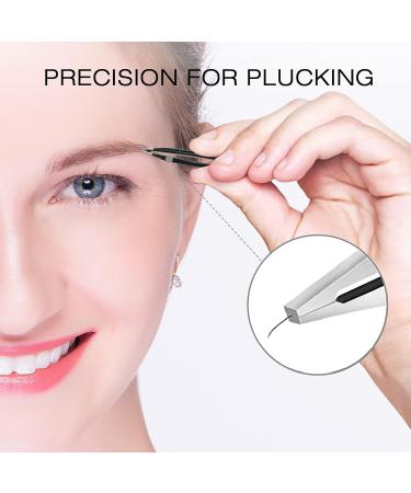 Gemice Eyebrow Tweezers Set with Case - 4-Part Improved Pointed Tweezers for Precision Plucking | Anti-Slip Coating - Buy Online on GoSupps.com
