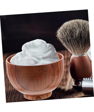 FRCOLOR Wooden Shaving Bowl Set - 2pcs Men's Shaving Soap Cup & Brush - Premium Bamboo Barber Supplies - Buy Online on GoSupps.com