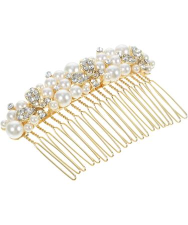 FRCOLOR Pearl Hair Pin alloy rhinestone hair side bridal headdress rhinestone hair combs for diamond hair crystal hair Hair piece bride rhinestones Pearl Side Comb - Buy Online on GoSupps.com