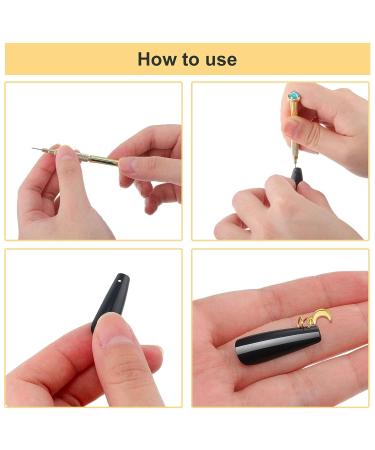 91 Pc Nail Jewelry Rings w/ Piercing Tool - Golden Charms for DIY Nail Art - Moon, Star, Butterfly, Heart - Buy Online on GoSupps.com