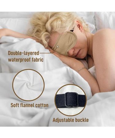 Organic Castor Oil Eye Mask Pack - 3 Reusable Adjustable Wraps for Sleep Dryness & Dark Circles Improve Eyelashes & Eyebrows - Khaki - Buy Online on GoSupps.com
