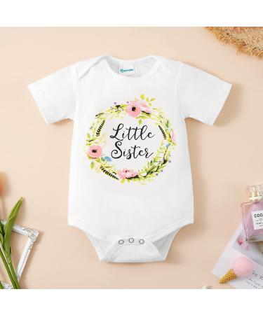 Miyababy Matching Sister Romper Set - Big & Little Sister Cotton T-Shirt Jumpsuit 0-3 Months - Buy Online on GoSupps.com