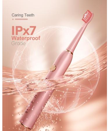 Sonic Electric Toothbrush for Adults - Smart Cleaning & Whitening 5 Modes 38000VPM Rechargeable Travel-Friendly Pink - Best for Oral Care - Buy Online on GoSupps.com