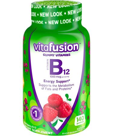 VitaFusion B12 Gummies - Natural Raspberry Flavor, 1000 mcg, 140 Count - Buy Online on GoSupps.com