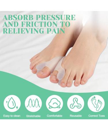 Waymaytecy 6-Piece Toe Spreader | Transparent Silicone Toe Separator for Hallux Valgus & Bunion Correction | Pain Relief for Men & Women - Buy Online on GoSupps.com