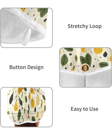 Super Absorbent Pears Leaves Hair Towel 2 Pack | Quick Dry Turbans for Women & Girls | Perfect Hair Drying Solution - Buy Online on GoSupps.com