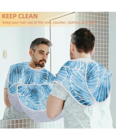 Watercolor Seashells Beard Bib Apron | Non-Stick Waterproof Hair Catcher for Men | Grooming Cape with Suction Cups | Perfect Gifts for Men - Buy Online on GoSupps.com