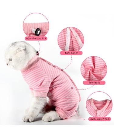Shop Lianzimau Katzenbody for Post-Op Cats | Long-Sleeved Catwear & E-Collar Alternative - Pink Streaked (M 1 Pack) - International Shipping Available - Buy Online on GoSupps.com