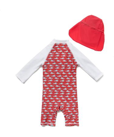 BONVERANO Baby Boys Swimsuit | UPF 50+ Long-Sleeve Swordfish Bathing Suit 12-18 Months - Buy Online on GoSupps.com