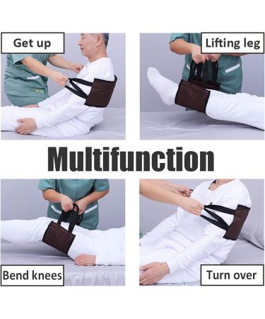 Thickened Patient Lift Sling Transfer Gait Belt with Handles for Disabled and Paralysis Elderly Ideal for Bed Wheelchair and Car Double Handle Design Brown/Black - Buy Online on GoSupps.com