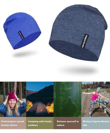 EMPIRELION Lightweight Steel Blue Mel. Beanies Hats | Multifunctional Skull Cap for Men Women - Buy Online on GoSupps.com