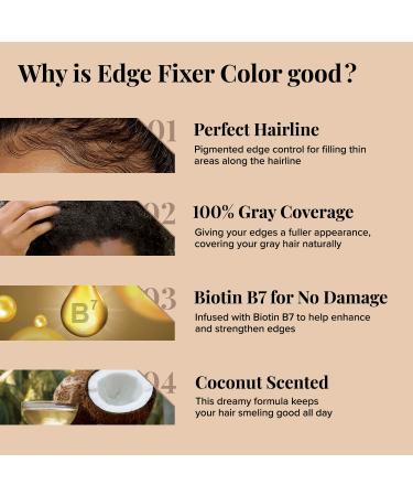 KISS Edge Fixer Color 24 HR Max Hold Natural Black - 30mL | 100% Gray Coverage - Buy Online on GoSupps.com