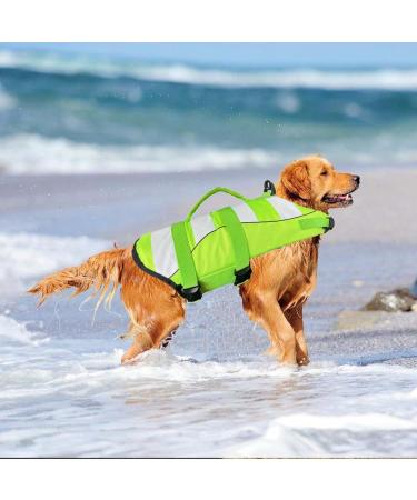 Wallpage Dog Wimming Vest - Adjustable Lifesaver Bathing Suit for Small Medium & Large Dogs - Green - Buy Online on GoSupps.com