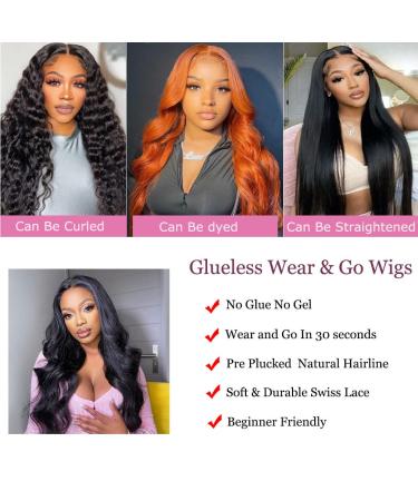 Ahaisy Body Wave Lace Front Wig | Pre Plucked Human Hair | No Glue Needed | 18 Upgraded HD Closure | Black Women - Buy Online on GoSupps.com