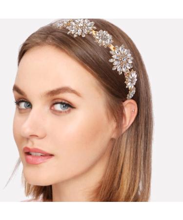 Sparkling Rhinestone Flower Crown Headband for Women & Girls - Bridal Wedding Hair Accessory - Buy Online on GoSupps.com