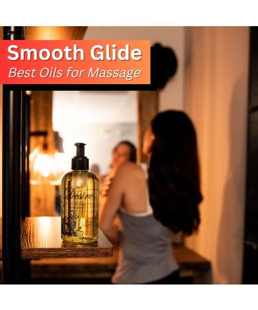 Desire Sensual Massage Oil - All Natural Couples Massage Oil with Sweet Almond Grapeseed & Jojoba - 8oz Vanilla - Buy Online on GoSupps.com
