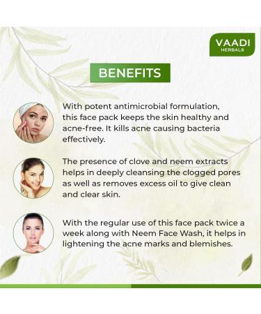 Buy Anti-Acne Neem Face Pack with Clove & Turmeric - 120 gms | Natural Acne Treatment | International Shipping Available - Buy Online on GoSupps.com