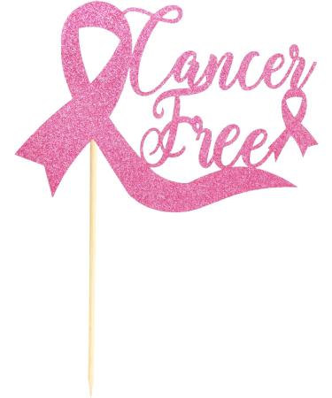 Arthsdite Cancer Free Cake Topper Breast Cancer Awareness Cake Decor Breast Cancer Pink Ribbon Sign Survivor Party Decoration Supplies - Pink Glitter Pink Cake Topper - Buy Online on GoSupps.com