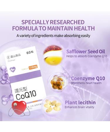 Buy Natural Toyama CoQ10 110mg Softgels - Antioxidant Support for Heart Health & Energy | 60 Count from Japan - Buy Online on GoSupps.com