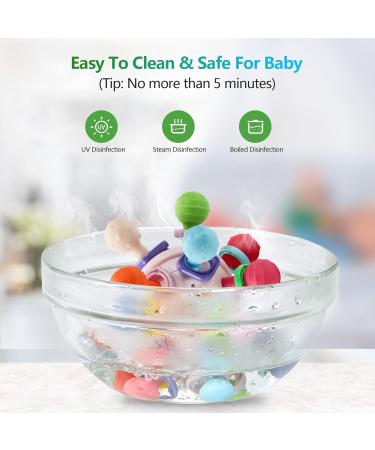 MyDova Silicone Baby Bite Toys | BPA-Free Gripping Ball Rattles for 0-9 Months | Perfect Baby Gift in Pink - Buy Online on GoSupps.com