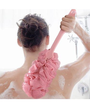 2-Piece Long Handle Shower Sponge & Back Brush Set | Soft Skin Cleaning Sponges for Men & Women - Buy Online on GoSupps.com