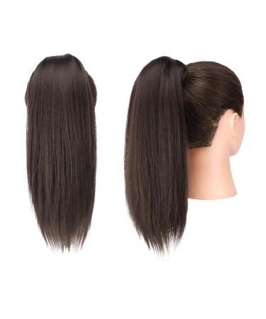 Buy 30 cm Brown Ponytail Extensions - Clip-In Synthetic Hair for Women | Smooth & Long Braid Wrap-Around - Buy Online on GoSupps.com