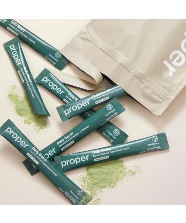Proper The Greens Daily Boost Organic Greens Powder. Whole Food Apple Flavor Veggie Powder Superfood with Wheatgrass Spirulina Chlorella Probiotics. Daily Drink Mix for Wellness and Digestion 15 Servings - Buy Online on GoSupps.com