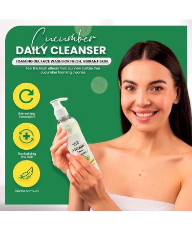 Buy Cucumber Hydrating Gel Foaming Facial Cleanser | Niacinamide | Fragrance Sulfate & Paraben Free | Acne-Prone & Sensitive Skin Care | International Shipping Available - Buy Online on GoSupps.com
