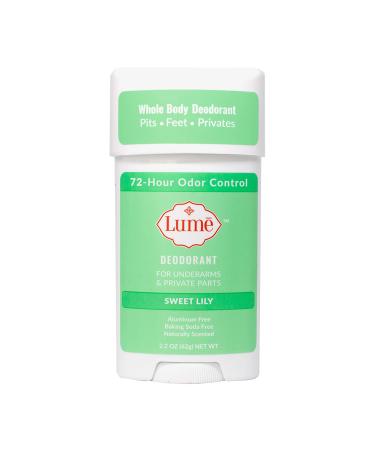 Lume Natural Deodorant (Sweet Lily)- Underarms and Private Parts - Aluminum Free  Baking Soda Free  Hypoallergenic  and Safe For Sensitive Skin - Propel Stick