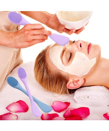 Silicone Face Mask Brush for Gentle Exfoliating & Mask Application - Orange/Dark Blue - Buy Online on GoSupps.com
