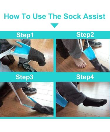 Fanwer Sock Aid Kit - Adjustable Sock Aide & Shoe Horn for Seniors | Easy On & Off Sock Helper - Ideal for Elderly, Pregnant Women, and Hip Surgery Recovery - Buy Online on GoSupps.com