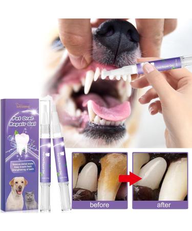 6 Pcs Pet Oral Repair Gel - Dog Bad Breath Eliminator Gel - Pet Oral Repair Without Brushing - Natural Pet Teeth Care Solution for Cat Dog - Buy Online on GoSupps.com
