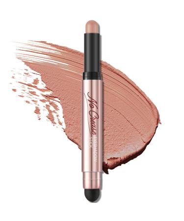 FOCALLURE No Crease Eyeshadow Stick  Creamy Eye Shadow Stick  Matte & Shimmer Eyeshadow Pencil  Smudge-proof  Waterproof  Built-in Smudger  PEACH MACARON 34 PEACH MACARON
