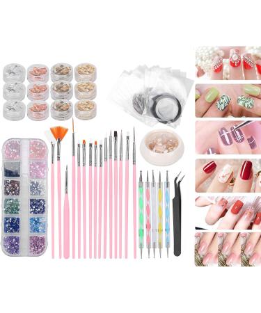 Nail Art Tool Set Nail Art Kit Nail Decoration Nail Art Brush Nail Rhinestones Nail Art Decoration Supplies for Nail Art Salon for Household - Buy Online on GoSupps.com
