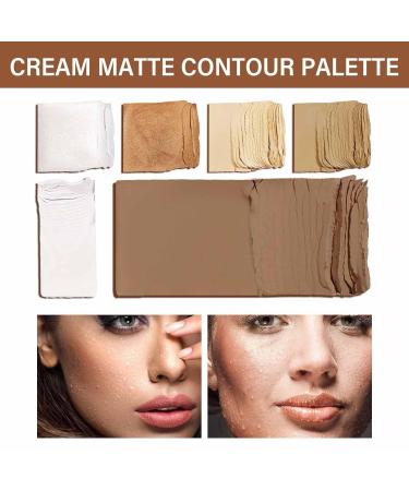 Boobeen 6 Colors Cream Contour Makeup Palette | Highlighter & Bronzer Kit with Mirror & Brush | Waterproof Concealer for Women - Buy Online on GoSupps.com