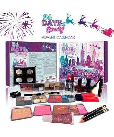 QKI London Makeup Calendar 2023 | Beauty Advent Set for Women & Teens - New York Theme | 2023 Christmas Present - Buy Online on GoSupps.com
