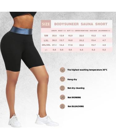 Dark Blue Sauna Sweat Shorts L/XL - Compression Workout Waist Trainer for Thighs & Tummy Control - Buy Online on GoSupps.com