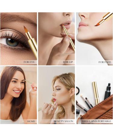 Arqumi Retractable Lip Brush Set - Portable Travel Lip Liner Applicators for Women & Girls, Lightweight Design with Protective Lid - 2PCS Black & Gold - Buy Online on GoSupps.com