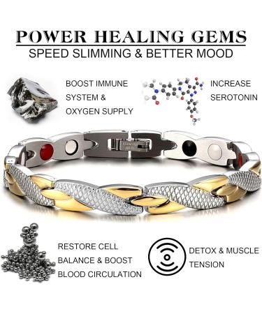 KDUH Magnet Hard Band - 2 Elegant Magnetic Therapy Bracelets for Anti-Fatigue Slimming & Improved Circulation - Lymphatic Drainage & Weight Loss Enhancer - Buy Online on GoSupps.com